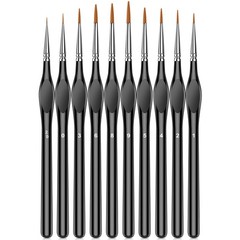 10Pcs Micro Paint Brushes Set with Triangular Handles – For Acrylic, Watercol…