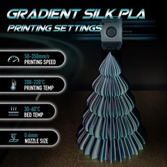 YXPOLYER PLA Filament Premium 2-Color Silk 3D Printer Black&green