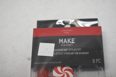 Make Market Diamond Art Stylus Tool Kit 8 Pc Red Glitter Pen Wax Tips Christmas