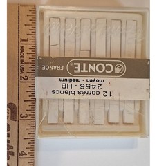 Vintage Conte a Paris 12 Carrés Blancs 2456 HB White & Colored Crayon Art Set