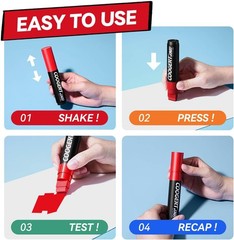 12 Vibrant Colors Jumbo Poster Markers, 15MM Thick Permanent 12