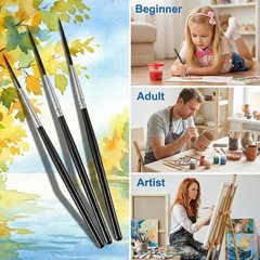 3 Pcs Script Pinstripe Brushes, Extra Long Fine Scroll Pinstriping Brush, Rig…