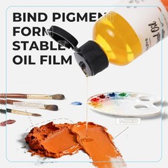 Nicpro Linseed Oil for Painting, 120ml (4oz) Refined Linseed Oil Medium for Thin