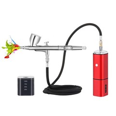 Portable Cordless Airbrush Kit with Compressor, Dual Action Pen for Art & Crafts