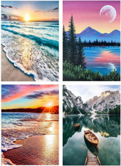 Paint by Numbers for Adults – DIY Adult Paint by Number Kits Pack on Canvas Suns