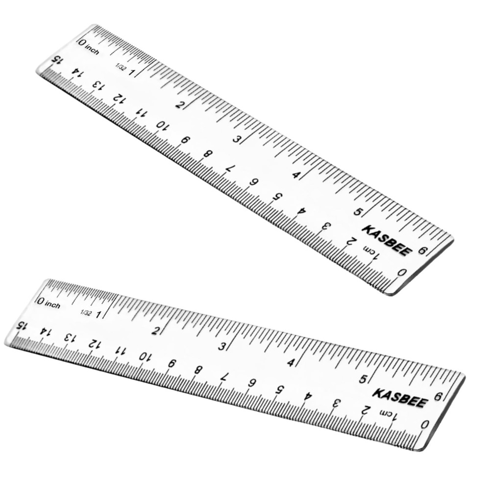 Plastic Rulers, 6 Inch Ruler, Clear Measuring Tool for 6 + 6 Inch,