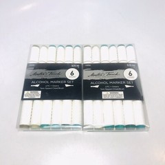 Alcohol Marker Set 6 Twin-Tipped Chisel Brush Primary Color Master Touch Greens