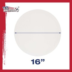16 Inch Diameter Round 12 Ounce Primed Gesso Acid-Free Stretched Canvas 2-Pack