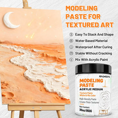 Thick Modeling Paste 30Oz / 600Ml – Professional High Density Art Texture Paste