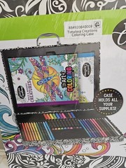 Timeless Creations 37-Piece Art Coloring Studio with Case Pencils Markers Books