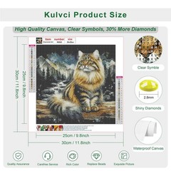 Diamond Art Kits for Adults, Cat Diamond Painting Kits for Beginners, DIY 5D Dia
