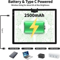 Rechargeable A3 Light Pad for Diamond Painting,Tracing Light Box with Stand a…