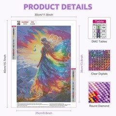 RICUVED Colourful Girl Diamond Art – 5D Princess 30 x 40 cm, Colorful