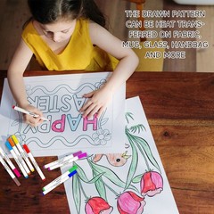 Iron-on DIY Sublimation Markers / Transfer Markers Assorted Tip Sizes, 12 Colors