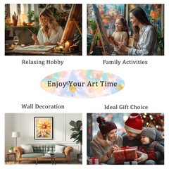 Framed Dragonfly Paint by Number for Adult Beginners, 12×12 DIY Canvas Art