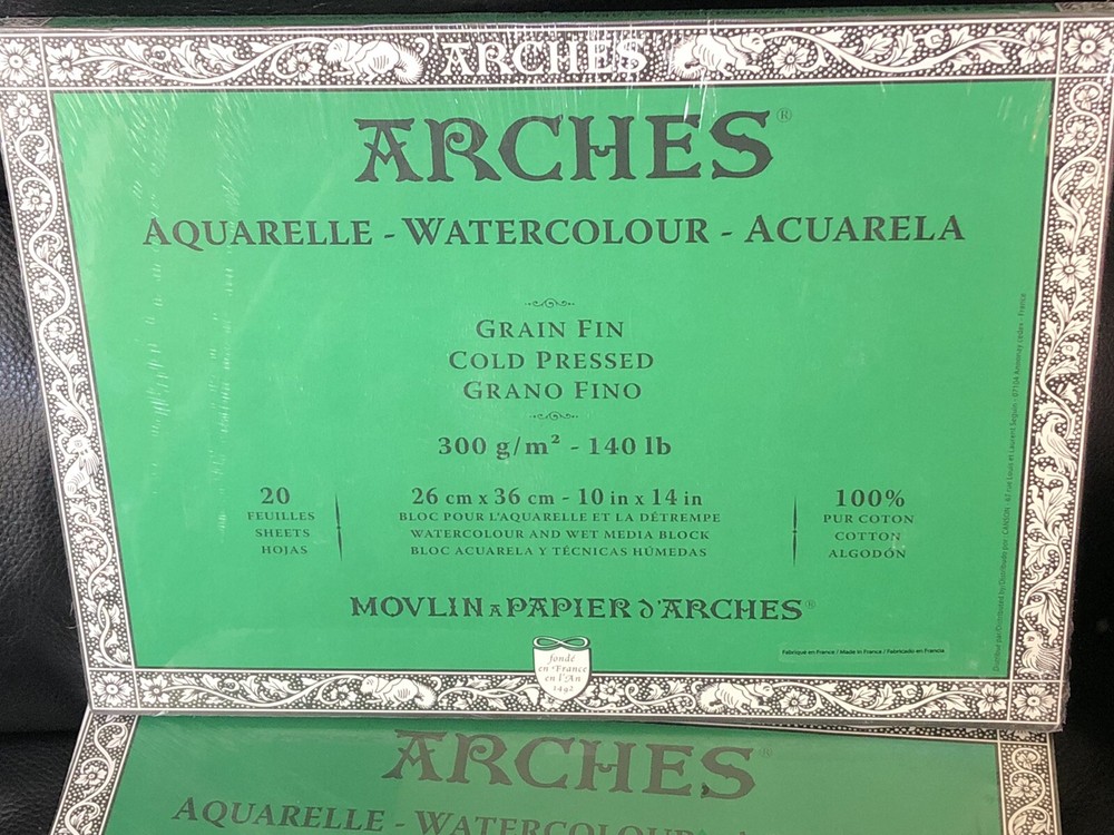 Arches Watercolor Block, Cold Pressed 10″X14″ 100% cotton Watercolour new sealed