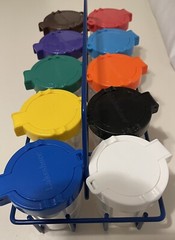Lakeshore No Spill Kids Paint Cups with Carrier GREAT FOR DAYCARES, HOME SCHOOL