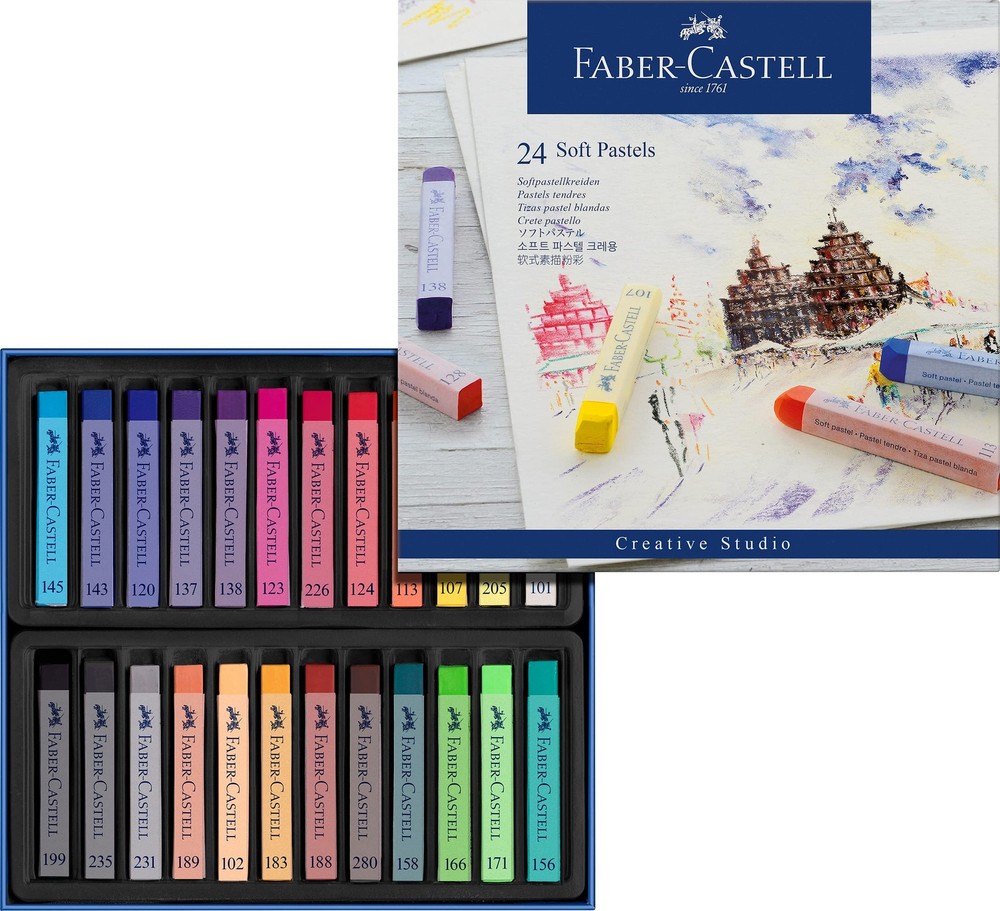 Goldfaber Studio Soft Pastel Chalks 24 PCS 128324 Assorted Color Art Set