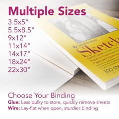 300 Series Sketch Pad, 14×17 inch, 100 Sheets, Top Wire – Artist Sketchbook f…
