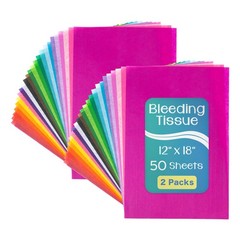 Tissue Paper 12×18 Inch Bleeding Assorted Colors 100 Sheets Hygloss Assortment