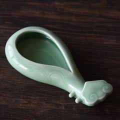 Longquan Celadon Pipa Water Plate, Ceramic Grinding The Ink And Toning
