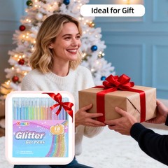 18 Colors Glitter Gel Pen Set With A5 Sketchbook Adult Coloring Art Marker