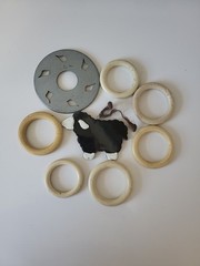 Vtg Crafting Lot Sheep, Rings, Candle Capper For Crib Mobile Craft Supplies Misc
