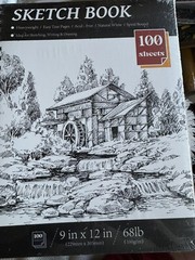 9 X 12 Sketch Book, Top Spiral Bound Sketch Pad, 100-Sheets (68Lb) NEW Ship Incl
