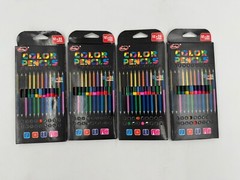 Lot of 4 Hua Ming Bicolor Colored Pencil Soft Lead 12 Piece Set HM-81854