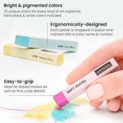 Arteza Soft Pastels | Assorted Colors – Set of 72