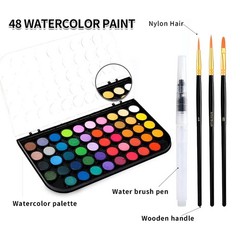 Watercolor Paint,watercolor paint set,48 Colors Washable Watercolor Paint Set…