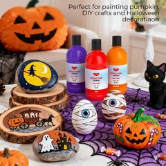 15 Colors Large Acrylic Paint Set (16.9 oz,500 ml), Bulk Acrylic Paint Non-To…