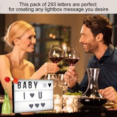 293 PCS Cinematic Lightbox Letter Set, A4, 104 Black, 104 Multi-Color, 85 Icons