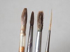 Vintage Artist Paint Brushes Lot M. Grumbacher NY Simmons White Sable Quill Sign