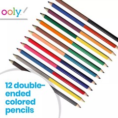 Double-Ended Colored Pencils Set of 12 with 24 Colors Drawing & Coloring Penc…