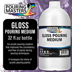 Professional Gloss Pouring Medium 32Oz (Quart) – Improves Paint Flow & Cell Effe