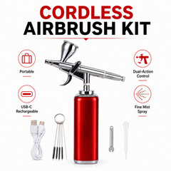 Cordless Airbrush Kit Compressor USB-C 0.3mm Dual Action Nail Cake Makeup Model