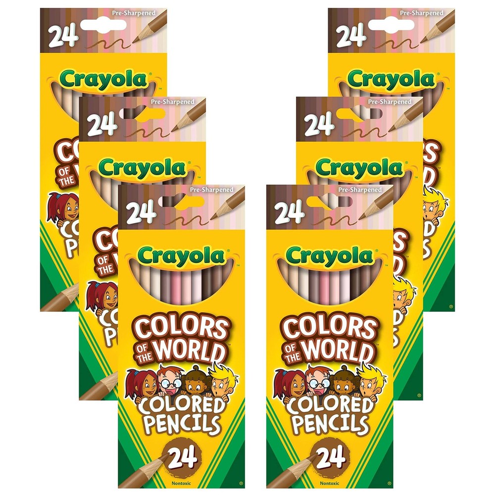 Crayola Colors Of The World Bulk Colored Pencil Set – 6 Packs 24Ct Skin Tone