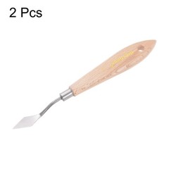 2pcs No.1 Painting Palette Knives Stainless Steel Spatula Beech Wood Handle
