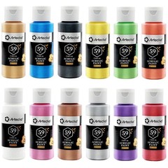 Metallic Acrylic Paint Set – Mixable Colors, 2oz Bottles