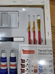 Craft Smart Canvas Painting Kit Acrylic Paint Set 13pc Brushes Multicolor