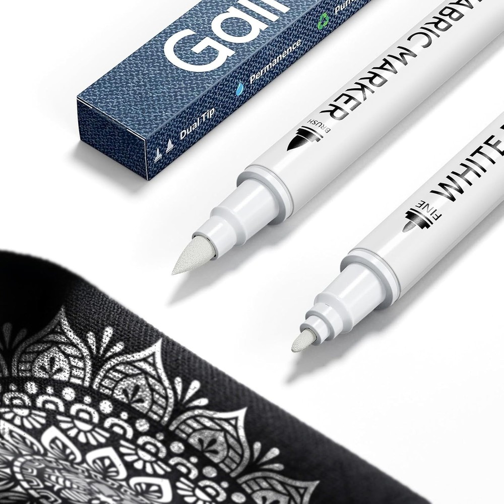 White Fabric Marker for Dark Clothes – 1 Count (Pack of 2),