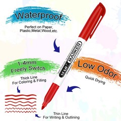 36 Colors Permanent Markers – Assorted Vibrant Colors, Quick Drying, Fade Res…
