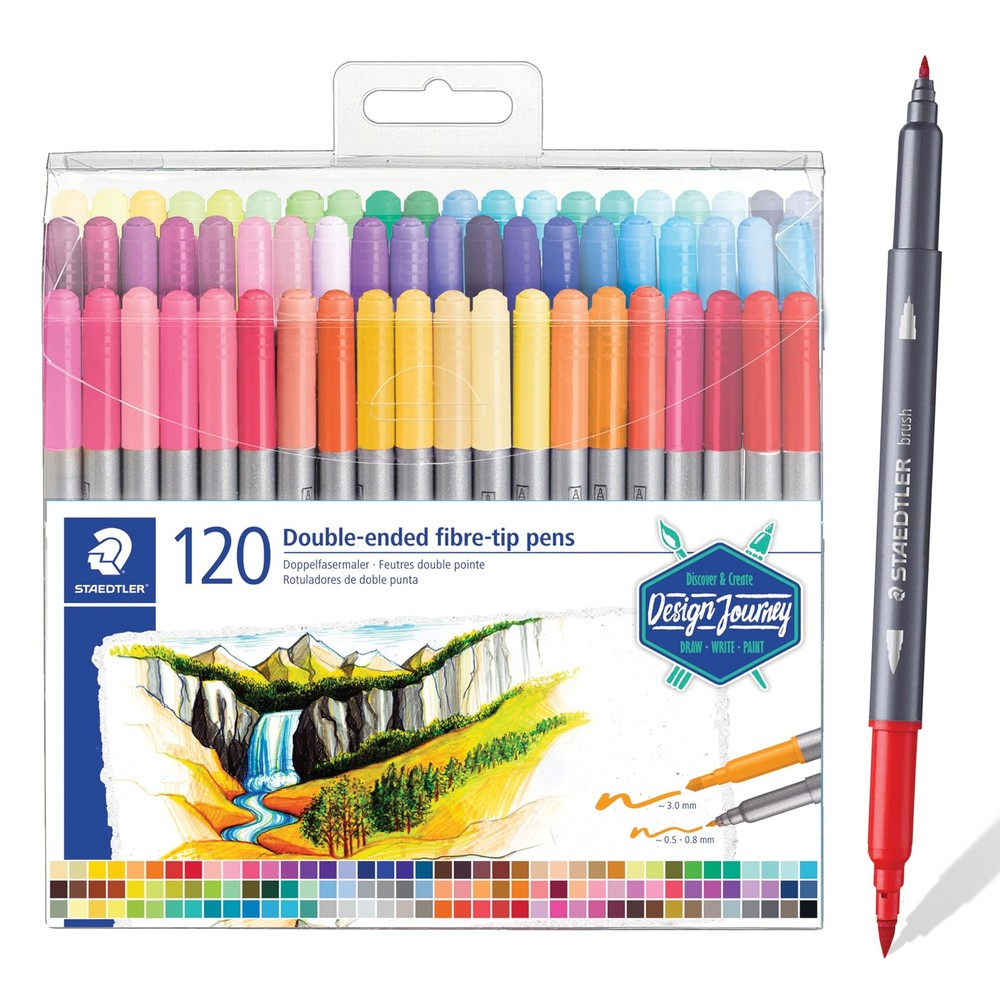 Double-Ended Fiber-Tip Pens, Non-Permanent Ink, Fine & Bold Writing and Color…