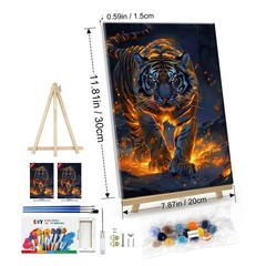 ATDMS Paint by Numbers Kit 7.87 inches x 11.81 x 0.67 inches, Tiger 51