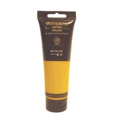GOTIDEAL MEDIUM YELLOW ACRYLIC PAINT-GLOSSY 4.1oz