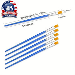 50Pcs Painting Brushes Set Art round Flat Hair Nylon Hair Paint Brush for Oil Ac