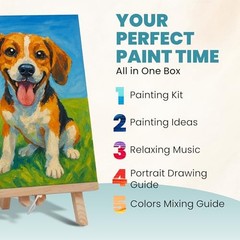 Set of 2 Painting Kits for Adults and Couples – Sip and Paint Kit Multicolor