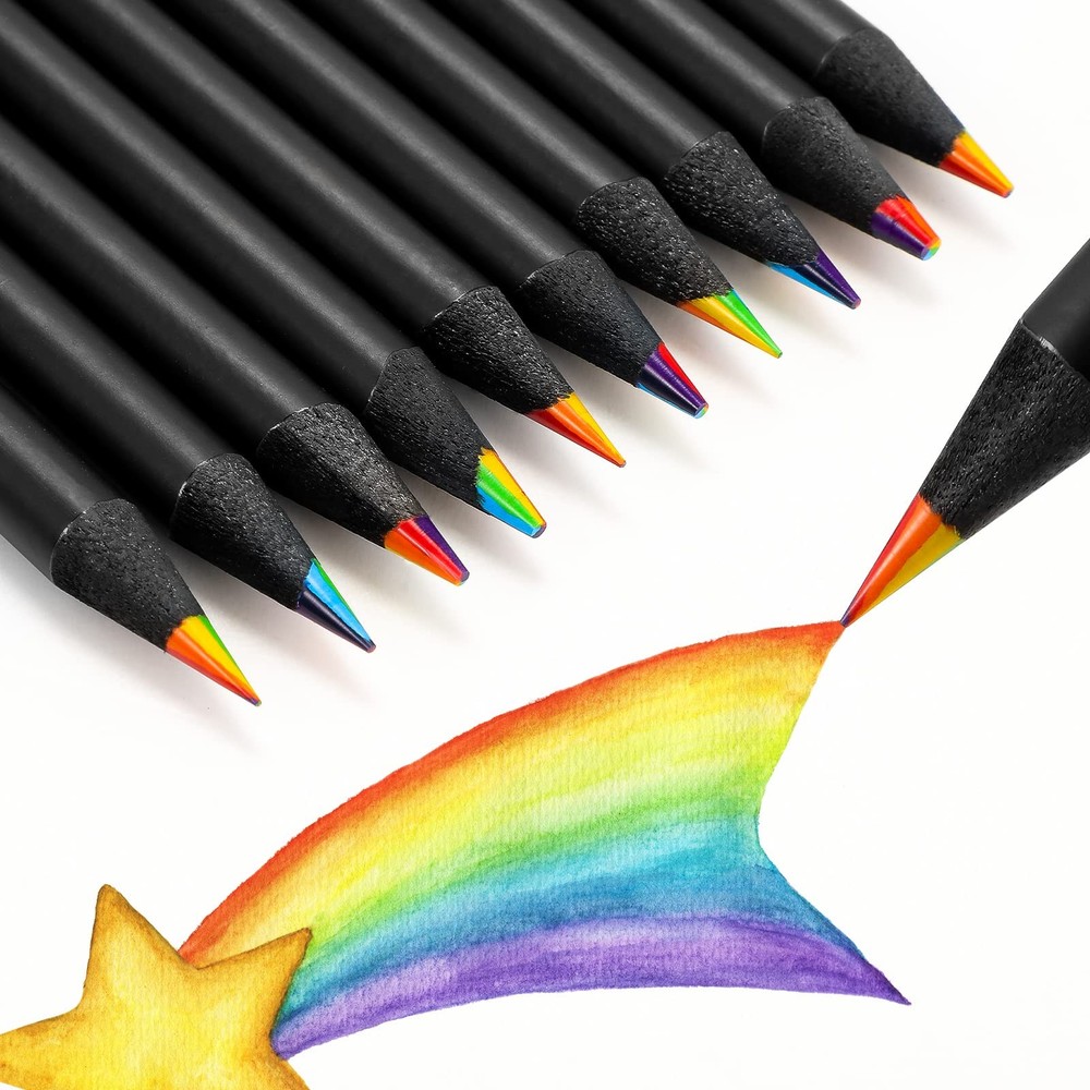 Meanplan 30 Pcs Rainbow Colored Pencils School Supplies Kit for Adult Kids 7 Col