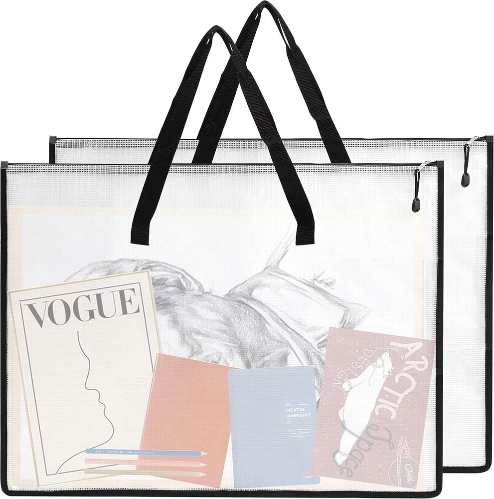 2 Pack 18.5×24.8 Inches Art Portfolio Case, Portfolio Folder for Artwork,